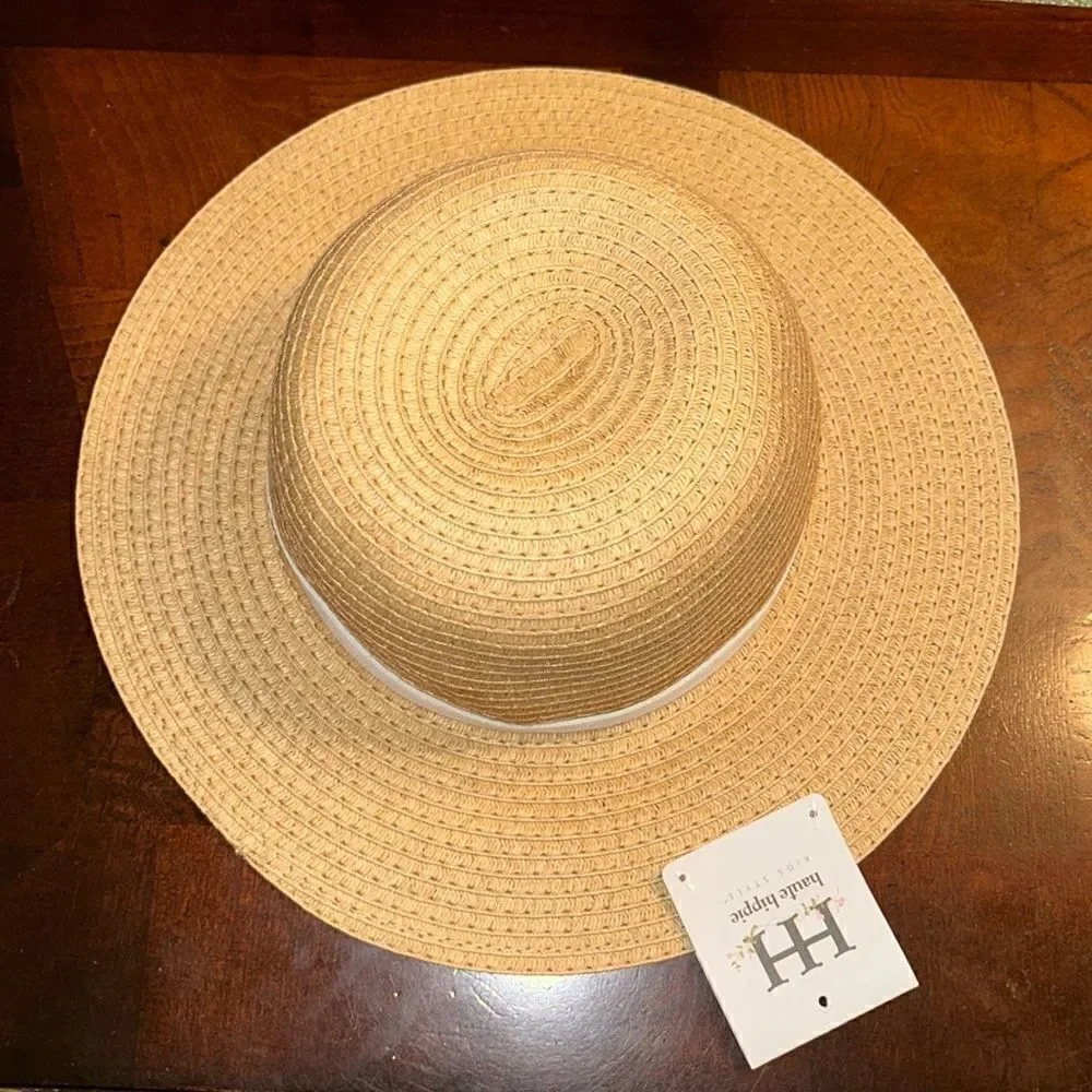 Haute Hippie Kids Beige Straw Hat.New With Tag